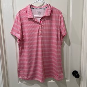 Pink striped puma polo